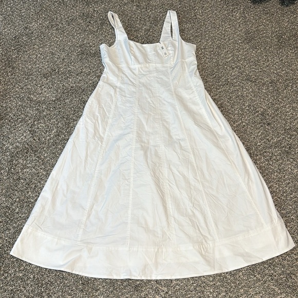 NWT! Banana Republic White Natalia Square-Neck Midi Dress - Size 14♟️ - Picture 8 of 9